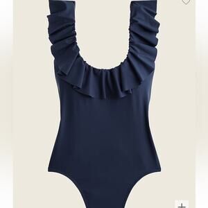 J crew ruffle scoop neck swimsuit. Sz 10